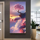 Tree on Cliff Oil Paint By Numbers Kits Canvas Picture Wall Art DIY Craft Color