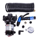 Yacht Washdown Pump  Kit Marine Flush Pump Submersible with Coiled Hose