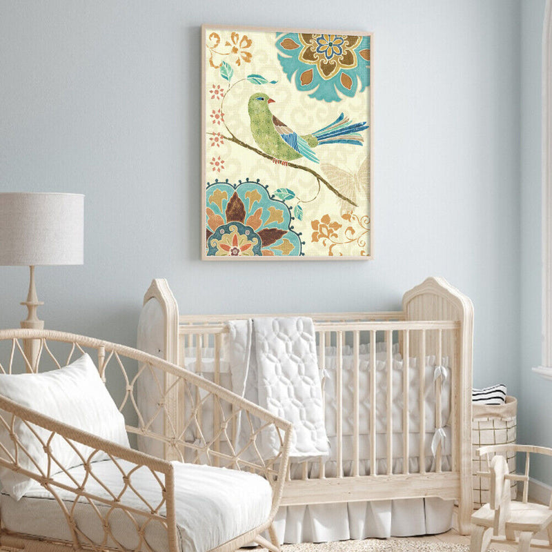 Frameless Flower and Bird Oil Paint by Numbers Kit Drawing Coloring on Canvas