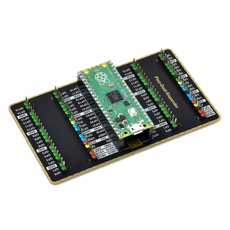 USB Power Dual GPIO Expander Board for Raspberry Pi PICO Two Sets of Male H