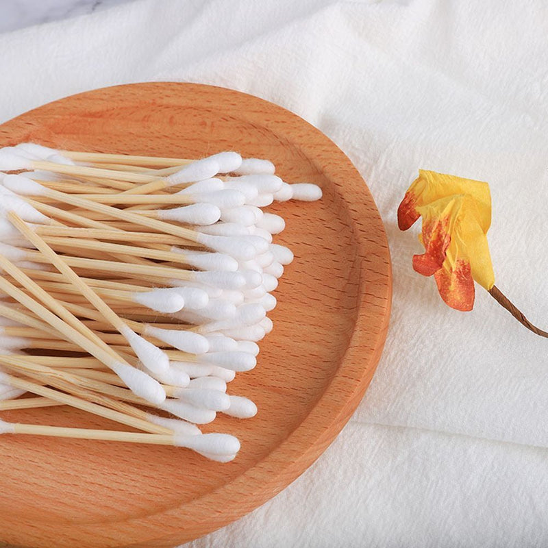 Wooden Nose Ears Cleaning Sticks Ear Swab Cotton Buds Bamboo Cotton Swab