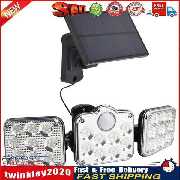 3 Head Motion Sensor Solar Lights Waterproof Remote Control Lamp (138LED) Newly