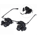 Jewelers Repair Wearing Magnifier Glasses with LED 20X Lens Magnifying Eyewear