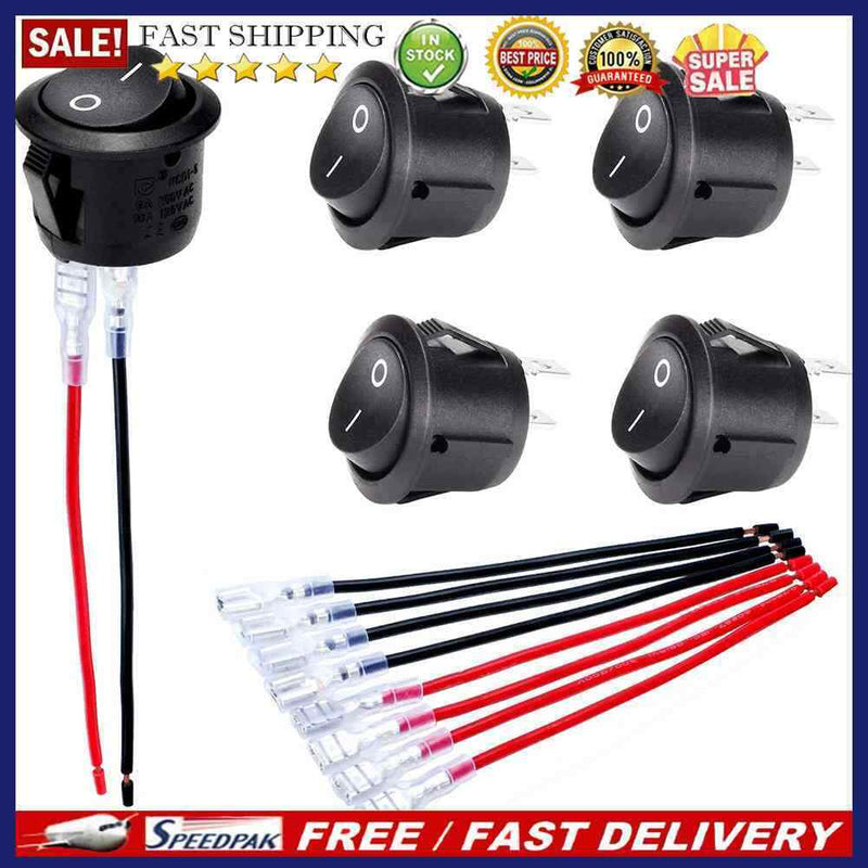 Round Rocker Switch Professional ON Off 20mm DC12V-24V Toggle Switch for Car
