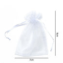 100pcs Organza Drawstrings Bags Christmas Gifts Candy Yarn Pouch (E White) Newly