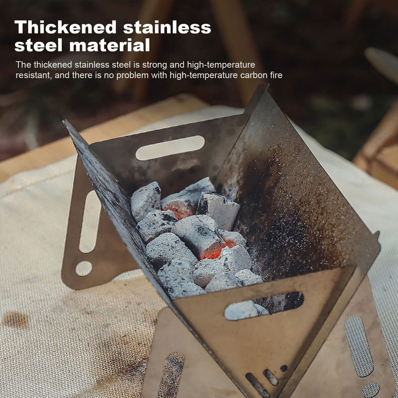 Foldable BBQ Mini Stove High Temperature Resistant Material & Air Inlet Design
