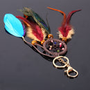 Dream Catcher Keychain Peacock Feather Car Key Ring Women Girl Jewelry Gift