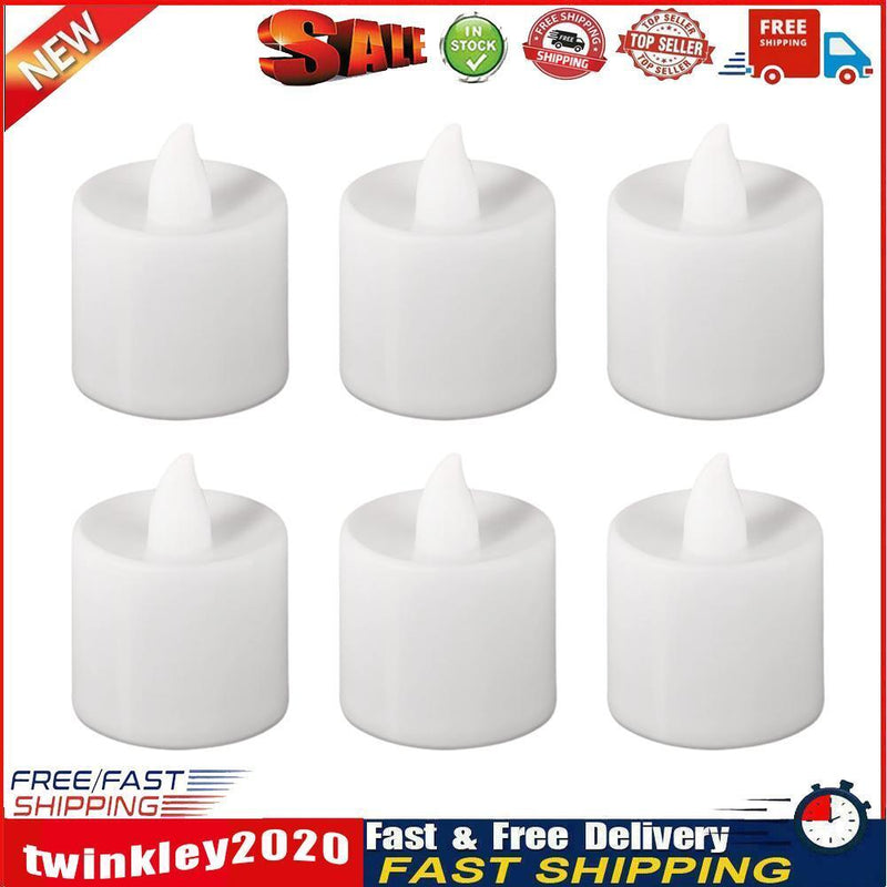 6pcs Flameless Tea Light Candles Battery Operated Flickering Tealights (B) Newly