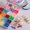 Flat Round Jewelry Making Sets Spacer Beads Polymer Clay Bracelet Accessories