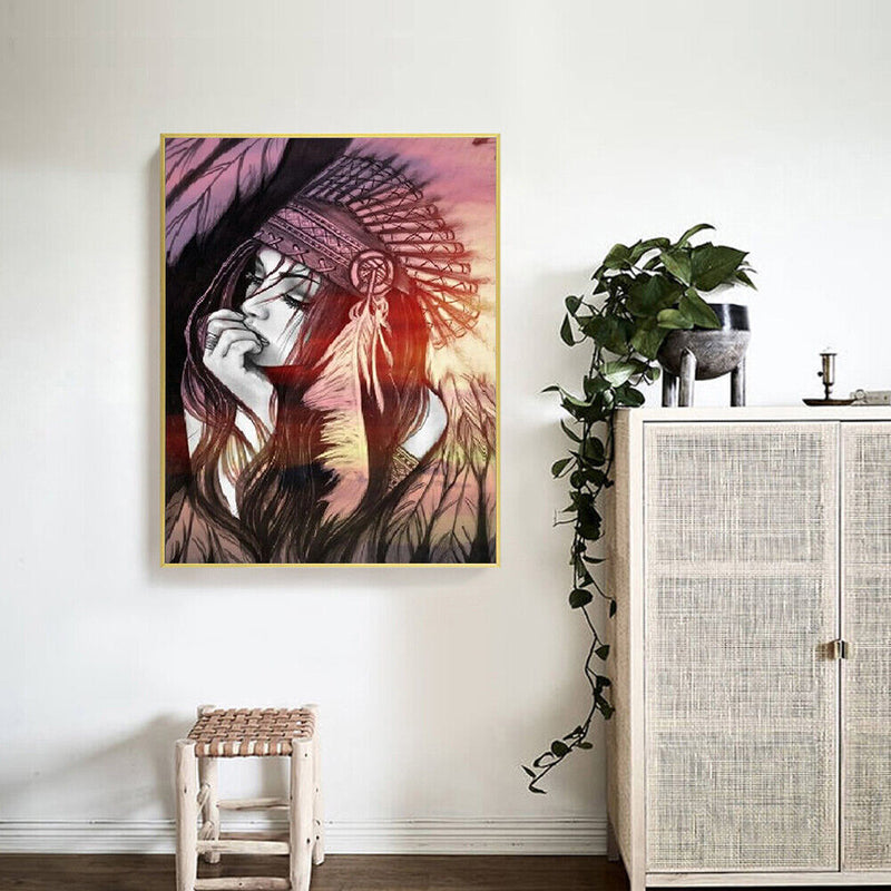 Indigenous Girl Oil Paint By Numbers Kits Canvas DIY Picture Hand Painted