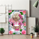 5D DIY Full Drill Round Shape Rose Girls Rhinestone Diamond Drawing for Home