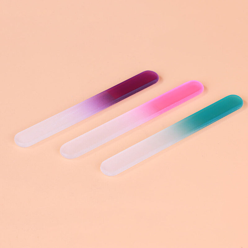 3pcs/set Durable Crystal Glass Nail Manicure Device Nail File Tool for Baby