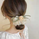 Elastic Organza Camellia Braiding Tool Headwear Hair Band Hair Ring Hair Rope