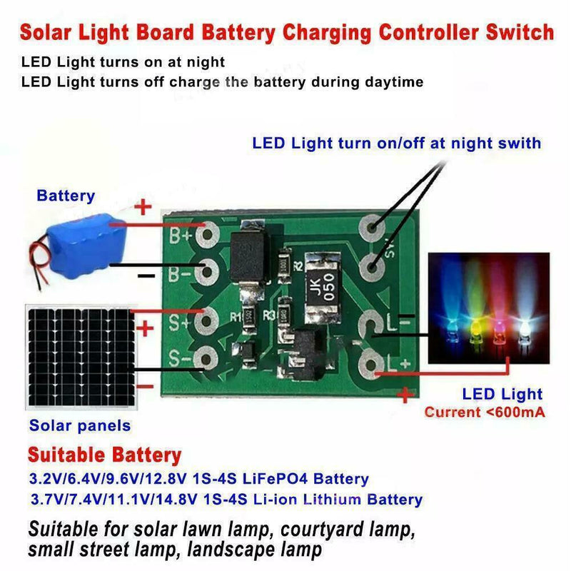 Automatic Solar Panel Batterys Charger Board Night Lights Switches Control Q5B6
