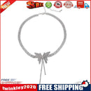 Butterfly Rhinestone Necklace Women Tassel Long Choker Party Neck Jewelry
