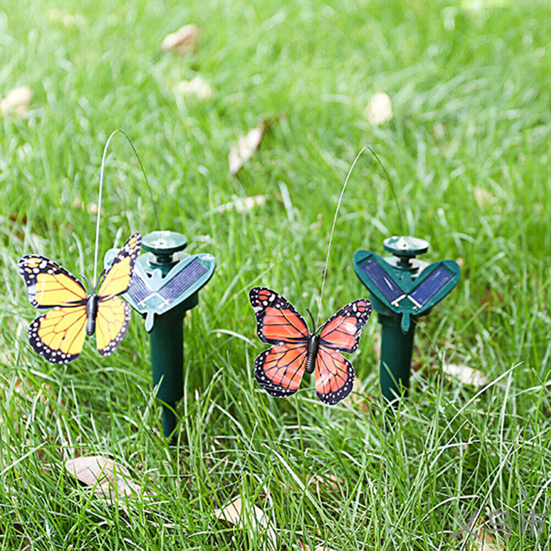 Solar Powered Artificial Flying Lawn Stakes Yard Art Ornament (Butterfly) Newly
