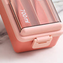 1400ML Bento Box Plastic Double Layer Microwave Bento Boxes Portable for Outdoor