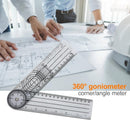 Plastic 360 Degree Pointer Protractor Angle Ruler School Office Drafting Supply