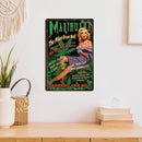 Home Weatherproof Retro Chic Sexy Girl Sign Iron Painting Wall Drawing Templates