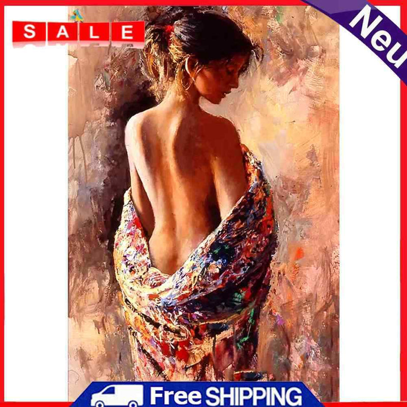 Full Round Picture DIY 5D Charming Woman Drill Diamond Painting Kit Wall Paste