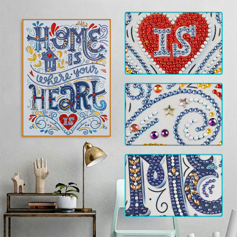 Diamond Painted 5D DIY English words Partial Special Rhinestone Set Newly