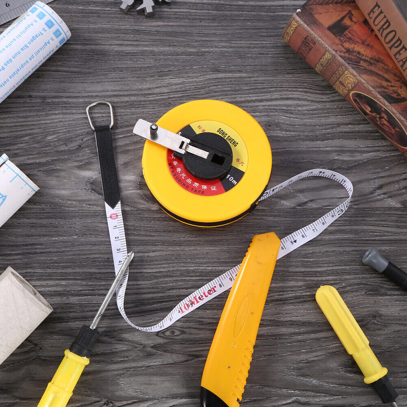 Fiberglass Tape Measure Building Surveying Distance Measuring Meter (10m) Newly