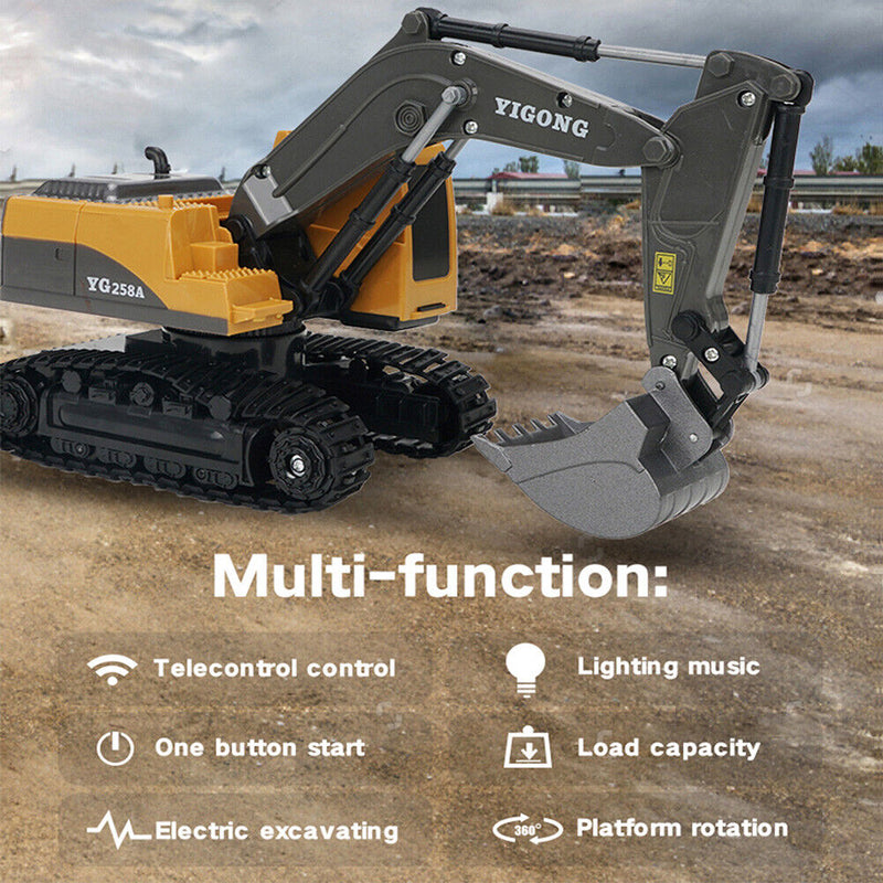 1/24 6CH RC Excavator Toys Remote Control Engineering Car Electric Trucks Newly