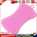 Silicone Dish Washing Brush Pot Pan Kitchen Cleaner Sponge Scrubber (Pink) Newly