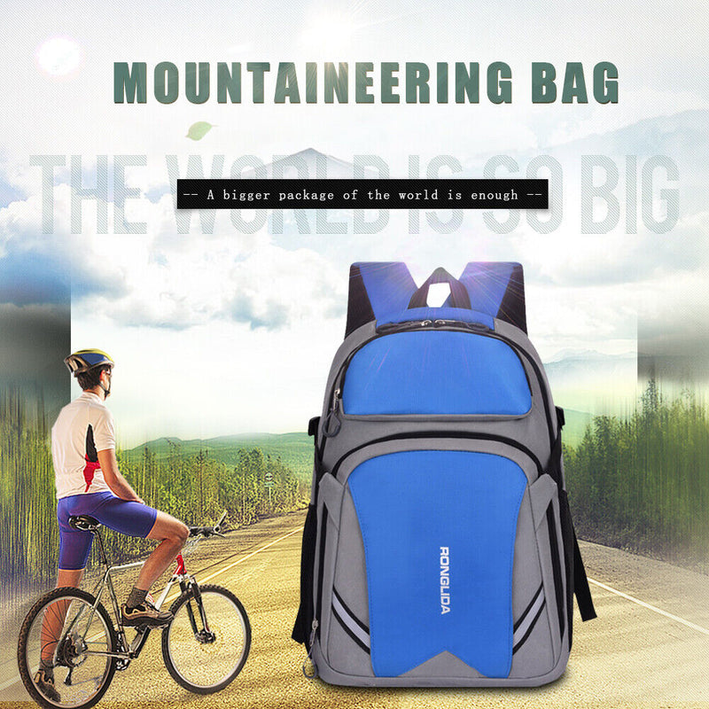 40L Waterproof Outdoor Hiking Rucksack Camping Trekking Backpack (Blue) Newly