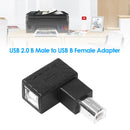 USB 2.0 Type B Male to Female Extension Adapter Right Angled for Printer Scanner