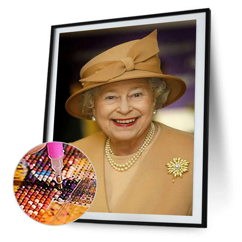 #A 5D DIY Diamond Painting The Queen of England Kits Full Round Drill Wall Decor