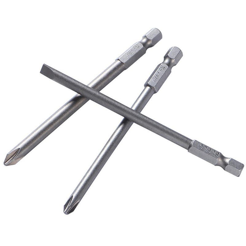 Foru-1 Phillips Screwdriver Bits, 100mm, Alloy, Steel, S2, 10-Piece