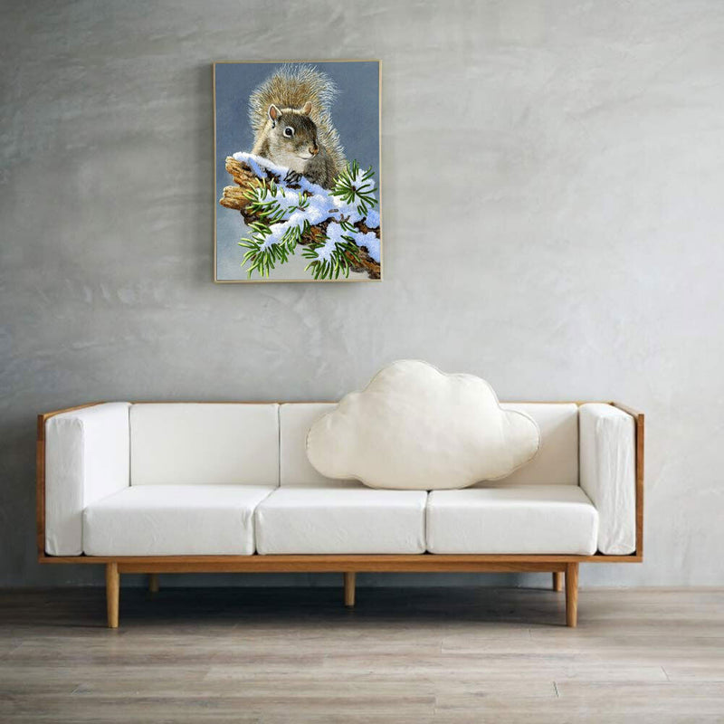 5D DIY Diamond Painting Full Round Drill Winter Squirrel Wall Decor Rhinestone