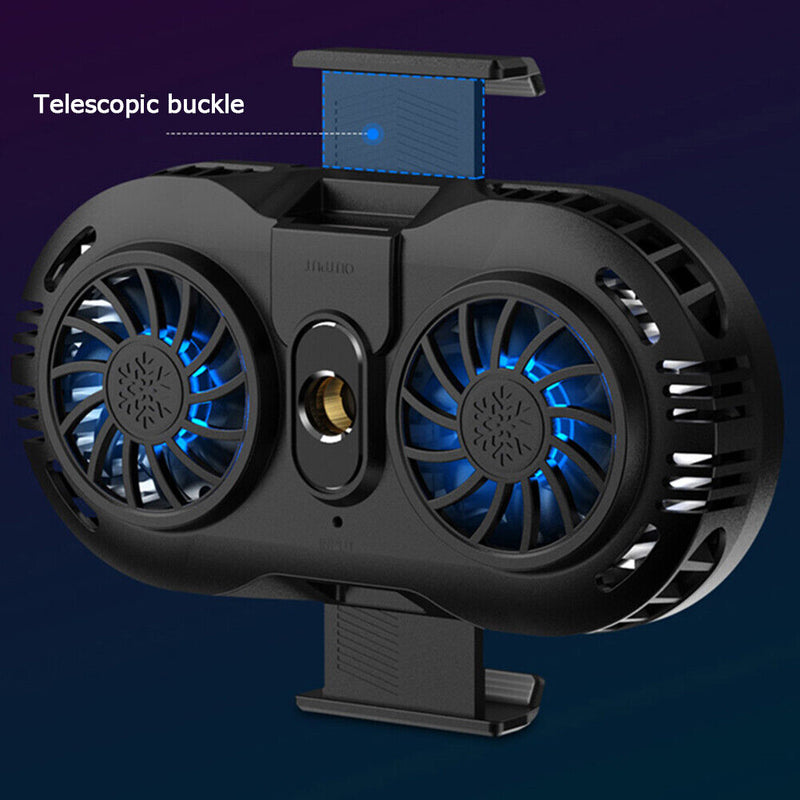 USB Mobile Phone Cooler Radiator Dual Fan Gaming Smartphone Holder Heat Sink