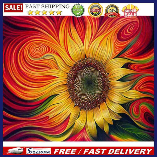 5D Kit DIY Abstract Flower Full Round Diamond Painting Wall Decor Rhinestone Art