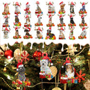 6pcs Wooden Dog Pendant for Christmas Tree Household Wall Door Hanging Artw