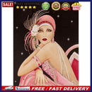 Lady 5D DIY Full Round Drill Diamond Painting Rhinestones Canvas Decor Artwor