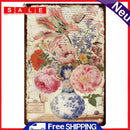 Porcelain Vase Flowers Metal Plate Tin Sign Plate for Bar Pub Club Iron Paints