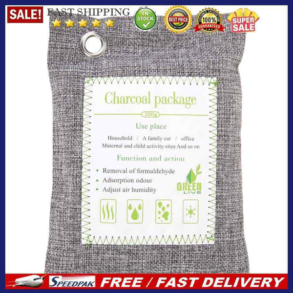 200g Activated Bamboo Charcoal Air Purifying Bag Car Home Deodorant X4