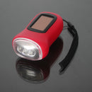 Hand Crank Solar Dynamo Torch Lamp Outdoor Emergency LED Flashlight (red) Newly
