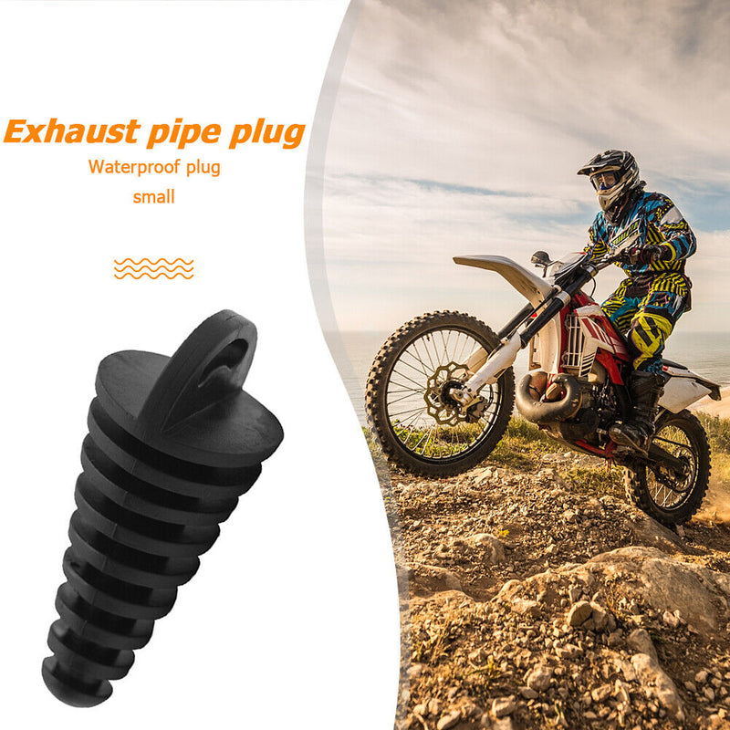 Motorcycle Exhaust Pipe Air-bleeder Plug Muffler Wash Plug Small (Black) Newly