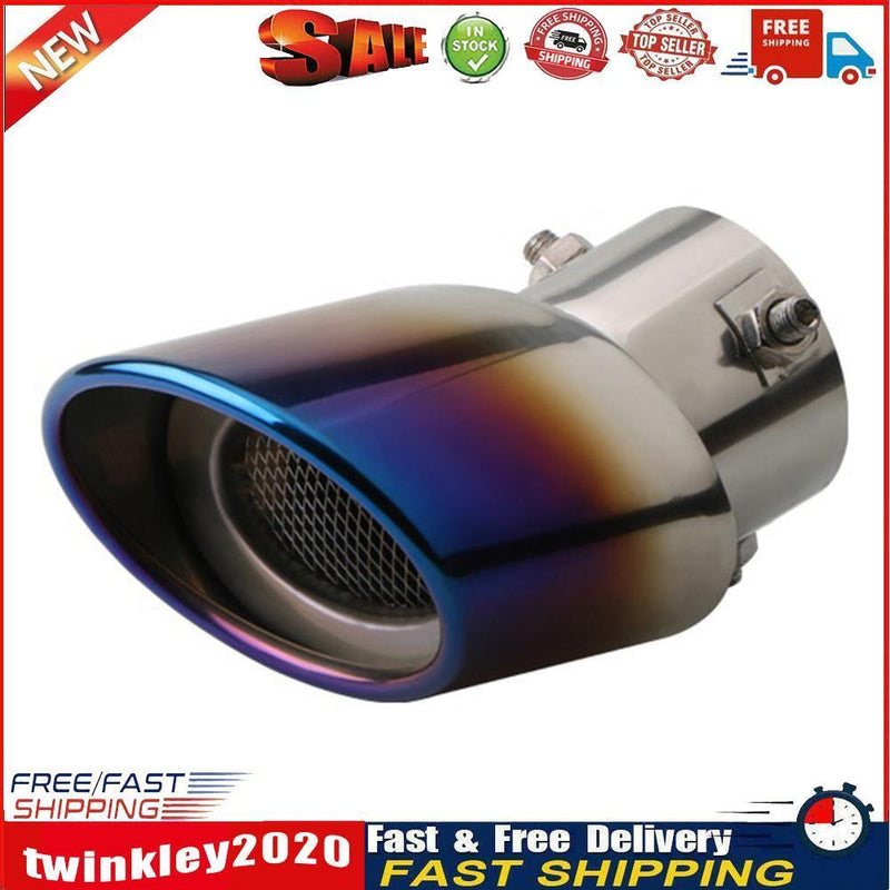 Car Bent Exhaust Muffler Tip Bolt-on Slant Cut 2.5 inch ID Inlet (Blue) Newly