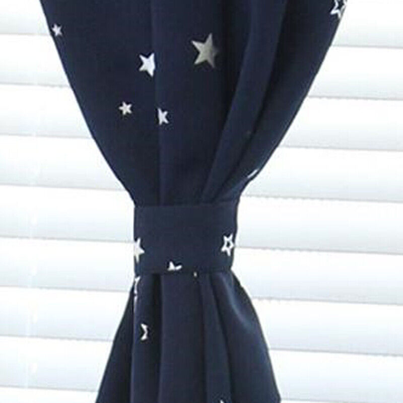 Modern Stars Printed Shading Curtains Window Treatment Curtain (Dark Blue)