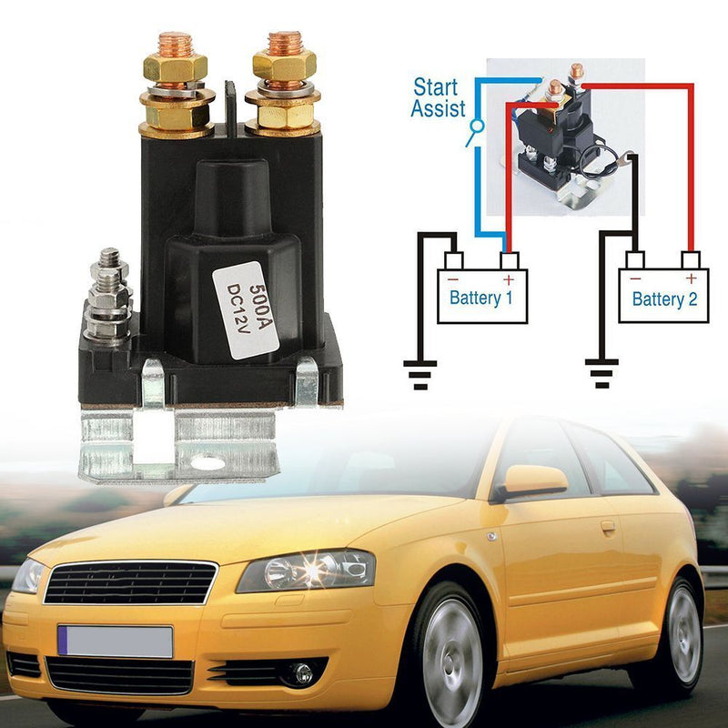 Dual Battery Isolator 12V AMP 500A Relay On/Off Power Switch Car Starter