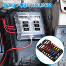 YJ-FB015 12 Ways 32V Automotive Blade Fuse Box Kit Terminal Block Holder
