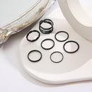 7pcs/set Punk Finger Rings Fashion Metal Buckle Joint Tail Rings for Women Gi