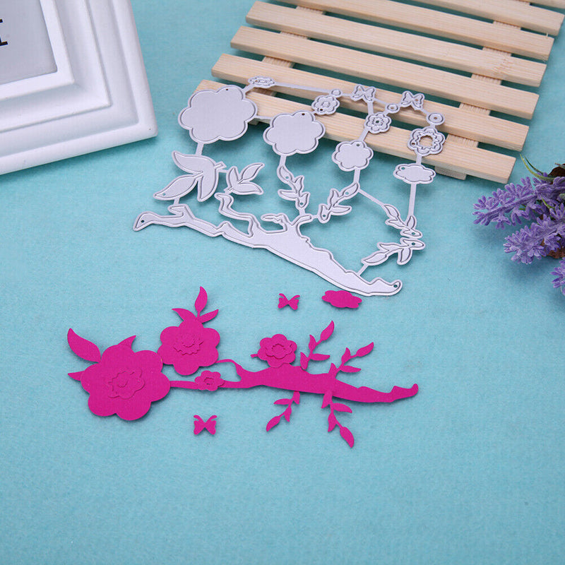 Snowvirtuos 1pc Plum Branch Cutting Tools Stencil Craft Embossing Cut The f