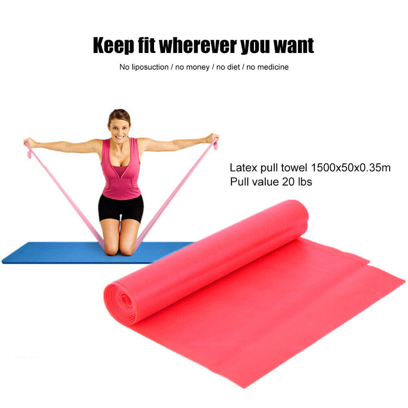 Elastic Latex Resistance Tape Door Anchor Set Yoga Workout Exercise Fitness