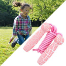 Children Jump Ropes Wooden Crack Handle Cotton Rope Skipping Ropes (Pink)