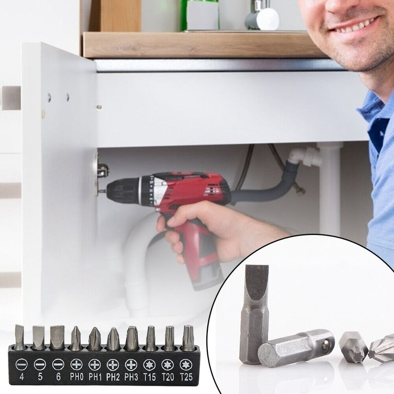 10pcs Insert Bit Set Torx Flat Head Cross Electric Screwdriver Bit Holder Newly